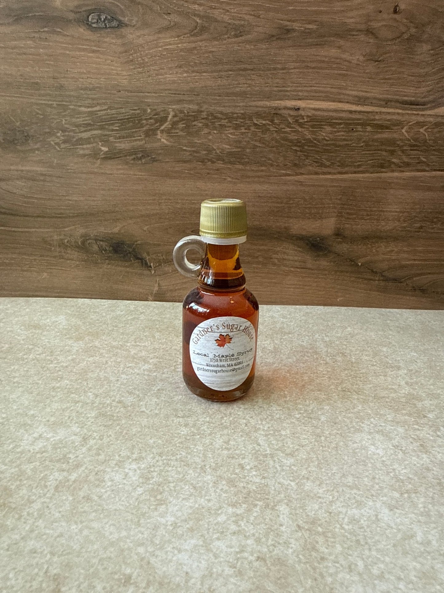 Pure Maple Syrup - Glass Nip Bottle with Handle - 1.5oz (40ml) - Gardners Sugarhouse